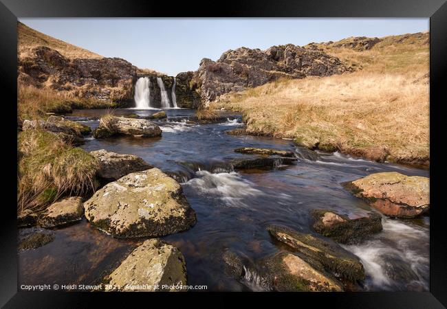 Nant y Maen Waterfall, Mid Wales Framed Print by Heidi Stewart