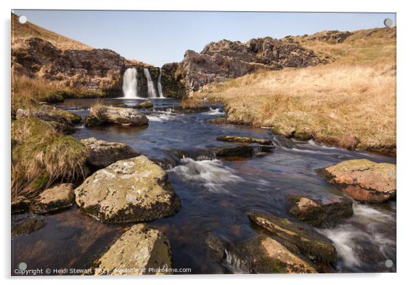 Nant y Maen Waterfall, Mid Wales Acrylic by Heidi Stewart