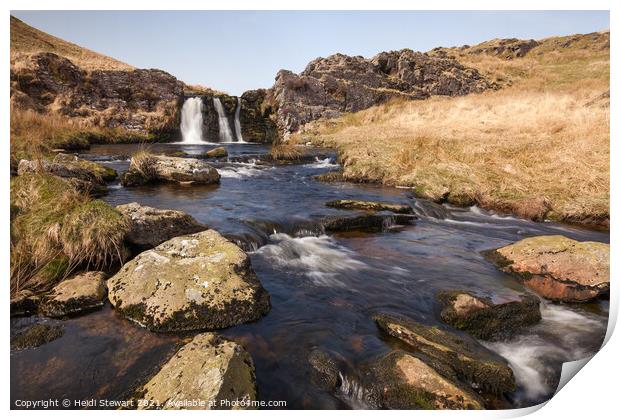 Nant y Maen Waterfall, Mid Wales Print by Heidi Stewart