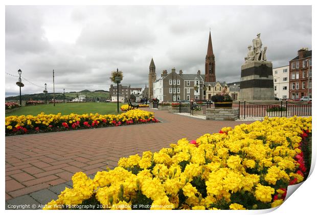 Largs Garden & War Memorial Print by Alister Firth Photography