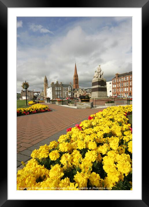 Largs Garden & War Memorial Framed Mounted Print by Alister Firth Photography