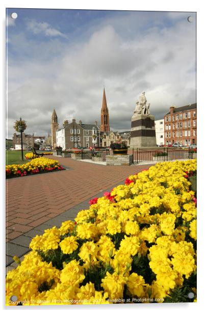 Largs Garden & War Memorial Acrylic by Alister Firth Photography