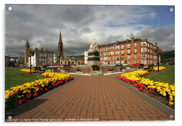 Largs Garden & War Memorial Acrylic by Alister Firth Photography