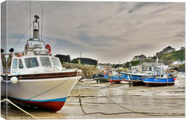 Newquay Fishing Boats. Canvas Print by Neil Mottershead