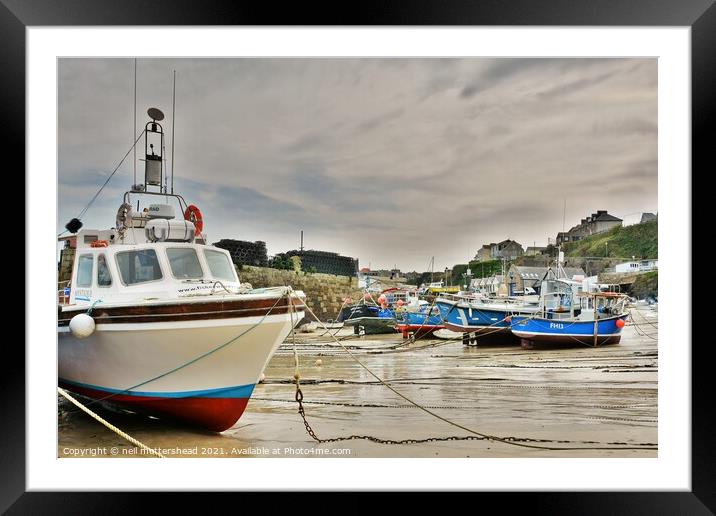 Newquay Fishing Boats. Framed Mounted Print by Neil Mottershead