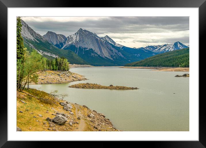Medicine Lake, Canada Framed Mounted Print by Mark Llewellyn
