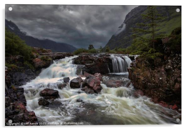 Glencoe waterfalls Acrylic by Scotland's Scenery