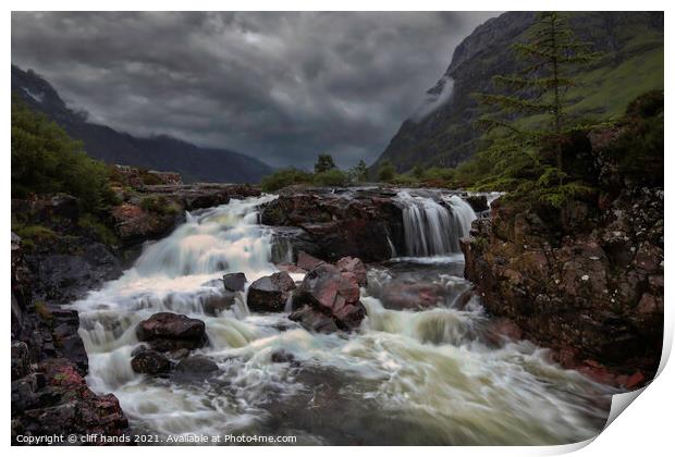 Glencoe waterfalls Print by Scotland's Scenery
