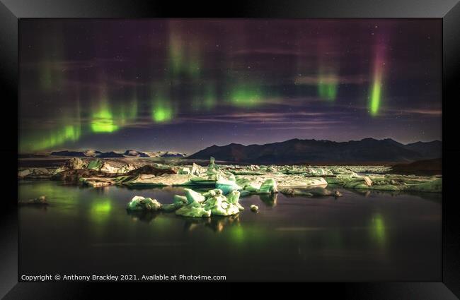 Dancing Aurora Framed Print by Tony Prower