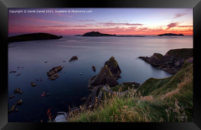 Sunset at Dunquin, Dingle Peninsula Framed Print by Derek Daniel