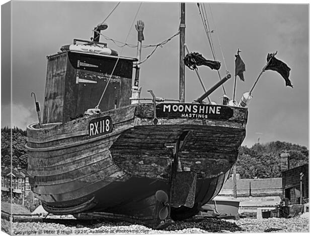 High And Dry At Hastings Canvas Print by Peter F Hunt