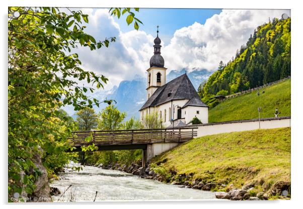 Church of St. Sebastian, Berchtesgaden Acrylic by Steve de Roeck
