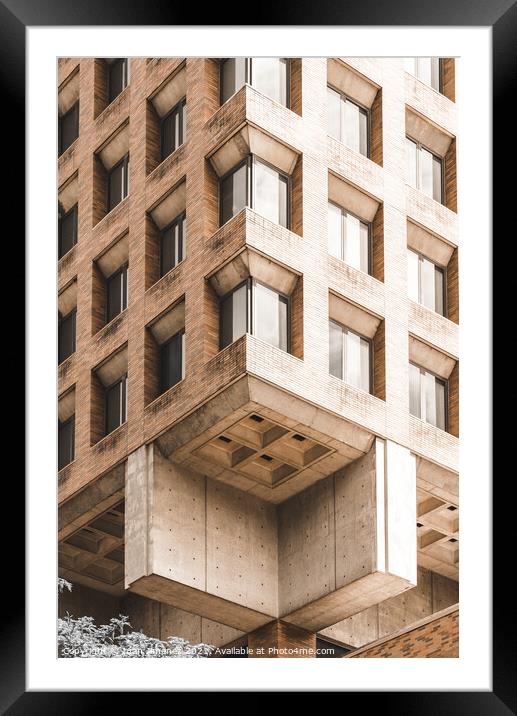 Brutalism Style Apartment Building Framed Mounted Print by Juan Jimenez