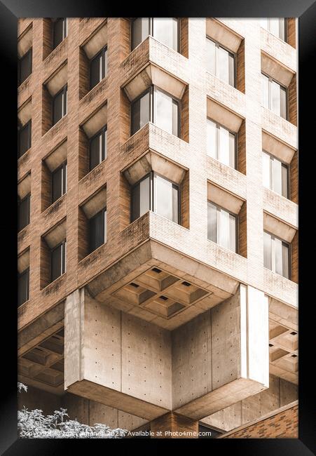 Brutalism Style Apartment Building Framed Print by Juan Jimenez