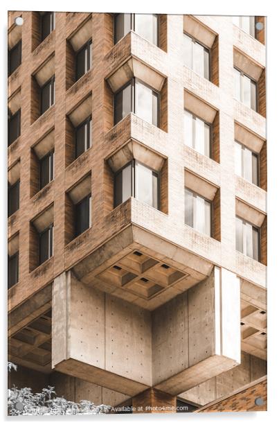 Brutalism Style Apartment Building Acrylic by Juan Jimenez