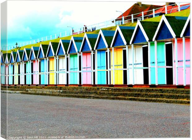 Beach Huts at Bridlington in Yorkshire. Canvas Print by john hill