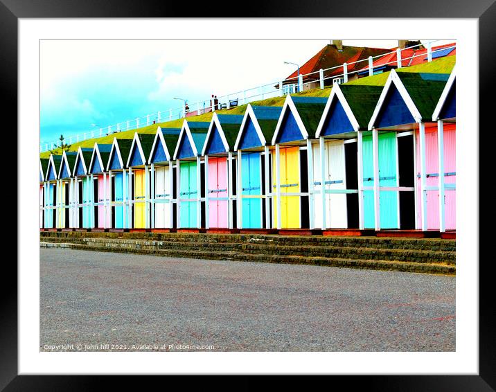 Beach Huts at Bridlington in Yorkshire. Framed Mounted Print by john hill