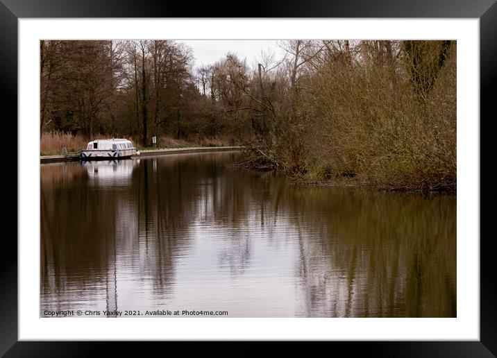 Autumnal day on the River Bure, Wroxham Framed Mounted Print by Chris Yaxley