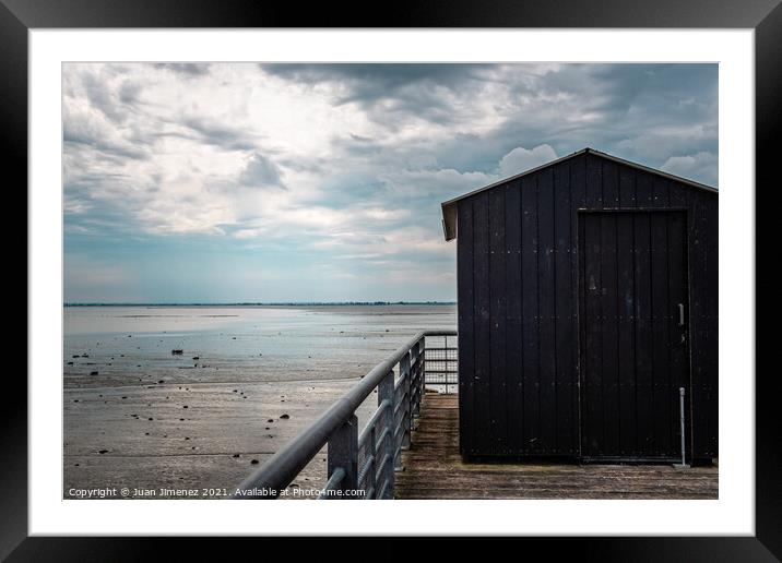 Pier at Low Tide, Cancale. Framed Mounted Print by Juan Jimenez