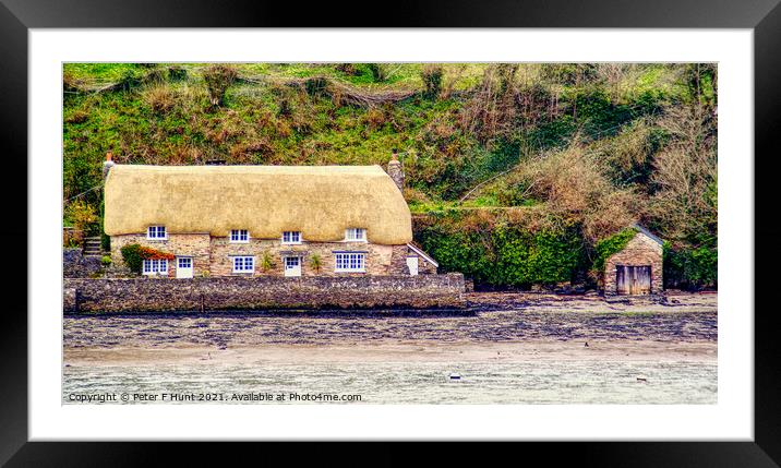 Thatched House On The Dart Framed Mounted Print by Peter F Hunt