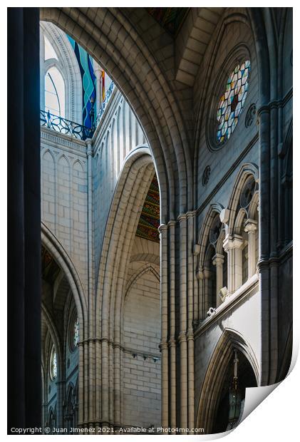 Interior View of the Cathedral of La Almudena in Madrid Print by Juan Jimenez