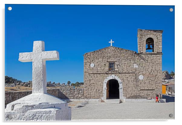 Jesuit San Ignacio Mission Church near Creel, Chihuahua, Mexico Acrylic by Arterra 