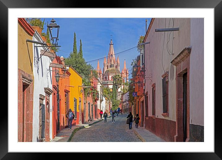 Calle Aldama in San Miguel de Allende, Guanajuato, Mexico Framed Mounted Print by Arterra 