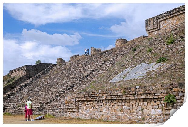 Monte Alban Pyramid in Santa Cruz Xoxocotlan, Mexico Print by Arterra 