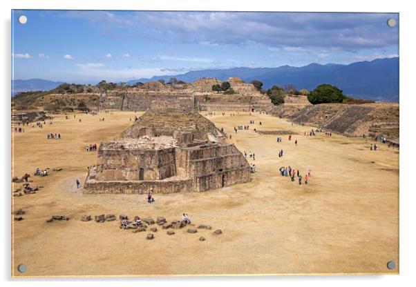 Monte Alban Pyramids in Santa Cruz Xoxocotlán, Mexico Acrylic by Arterra 