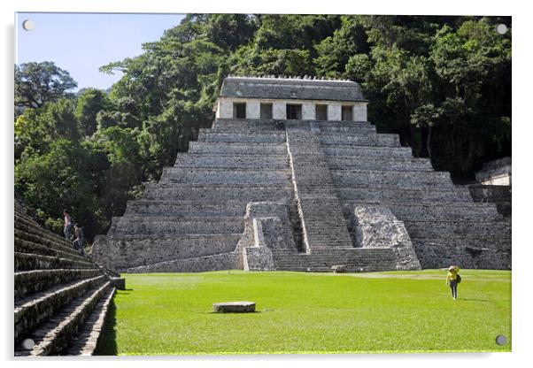 Temple of the Inscriptions at Palenque, Mexico Acrylic by Arterra 