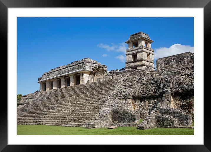 Mayan Palace at Palenque, Chiapas, Mexico Framed Mounted Print by Arterra 
