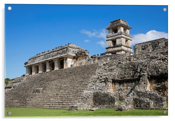 Mayan Palace at Palenque, Chiapas, Mexico Acrylic by Arterra 