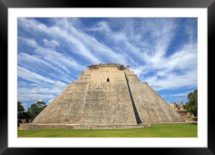 Pyramid of the Magician, Uxmal, Yucatan, Mexico Framed Mounted Print by Arterra 