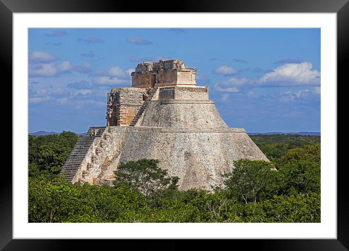 Pyramid of the Magician at Uxmal, Yucatan, Mexico Framed Mounted Print by Arterra 