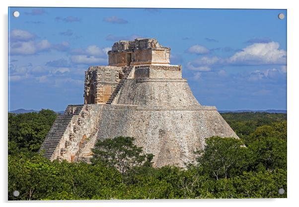 Pyramid of the Magician at Uxmal, Yucatan, Mexico Acrylic by Arterra 