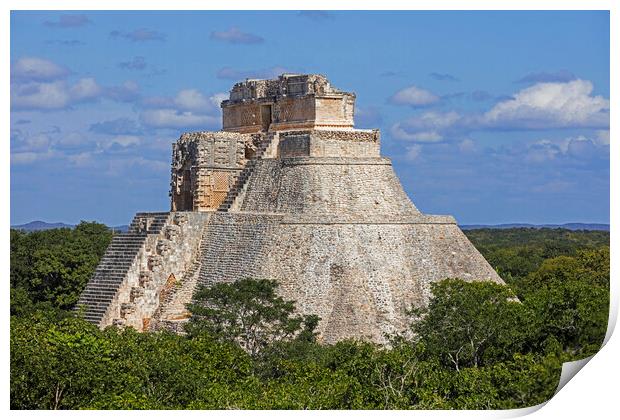 Pyramid of the Magician at Uxmal, Yucatan, Mexico Print by Arterra 