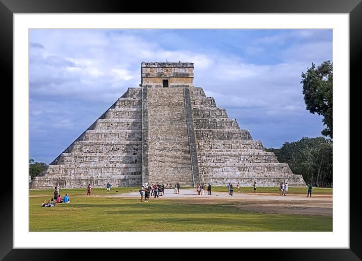 Kukulcan Temple at Chichen Itza, Yucatan, Mexico Framed Mounted Print by Arterra 