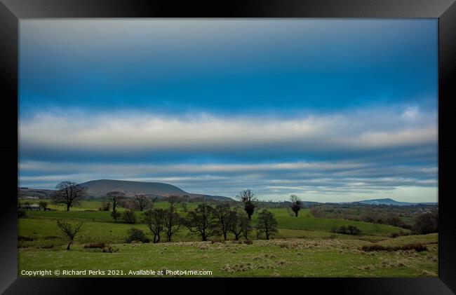 Clouds over Pendle Hill Framed Print by Richard Perks