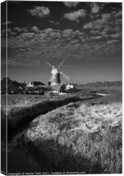 Cley Mill Mono Canvas Print by Martin Tosh