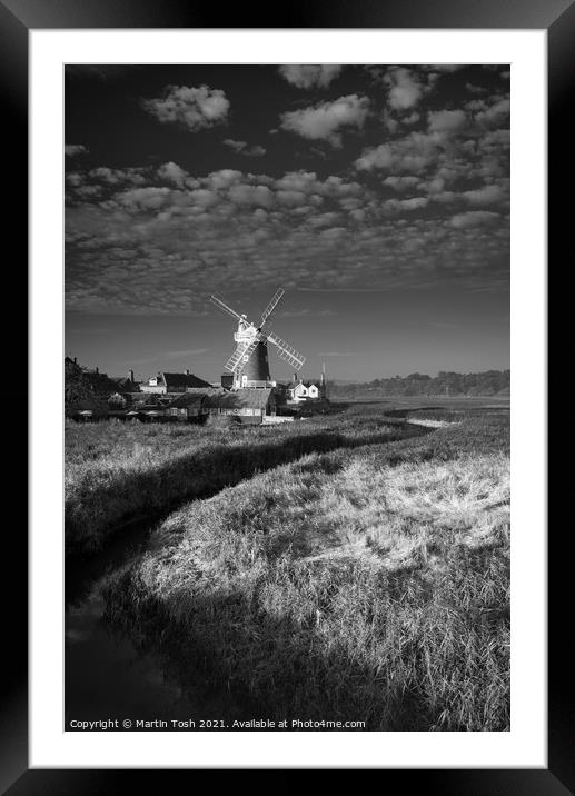 Cley Mill Mono Framed Mounted Print by Martin Tosh