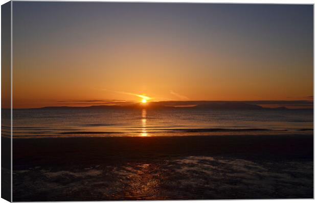 Sunset behind Arran from Prestwick Canvas Print by Allan Durward Photography