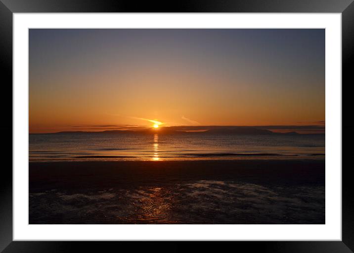 Sunset behind Arran from Prestwick Framed Mounted Print by Allan Durward Photography