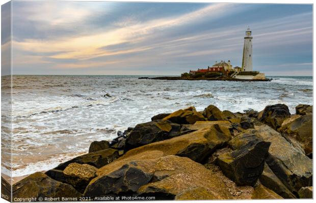 St Mary's Lighthouse Canvas Print by Lrd Robert Barnes