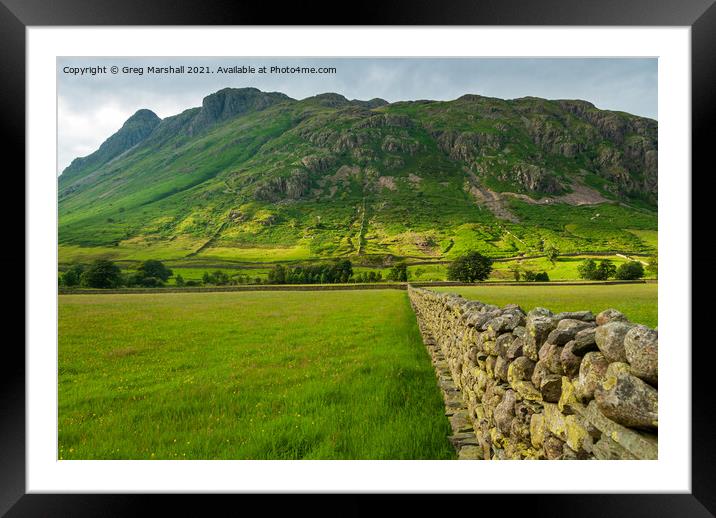 Langdale Pikes The Lake District Framed Mounted Print by Greg Marshall