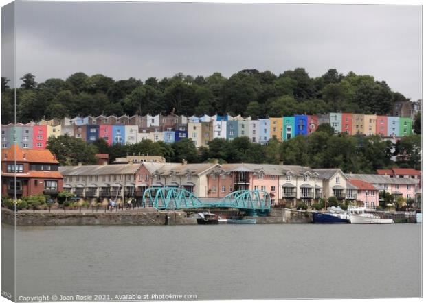 Row of coloured houses in Bristol Canvas Print by Joan Rosie