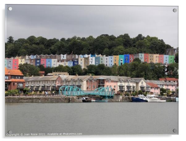 Row of coloured houses in Bristol Acrylic by Joan Rosie