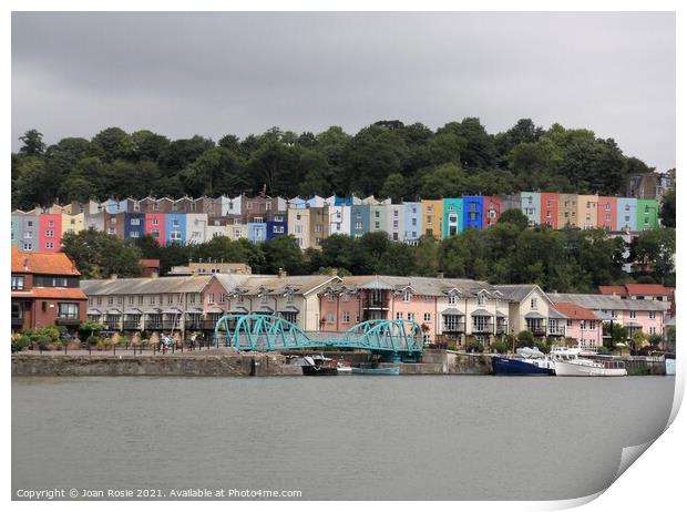 Row of coloured houses in Bristol Print by Joan Rosie