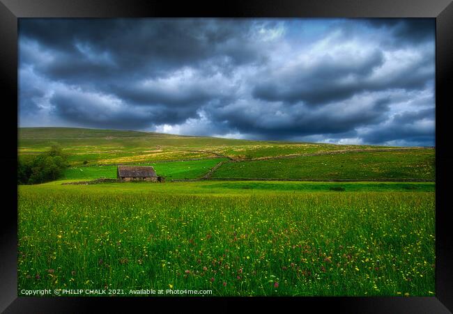 Yorkshire dales shepherds hut 454 Framed Print by PHILIP CHALK