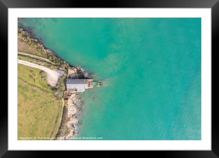 Aerial photograph taken near Lellizzick, near Padstow, Cornwall, Framed Mounted Print by Tim Woolcock