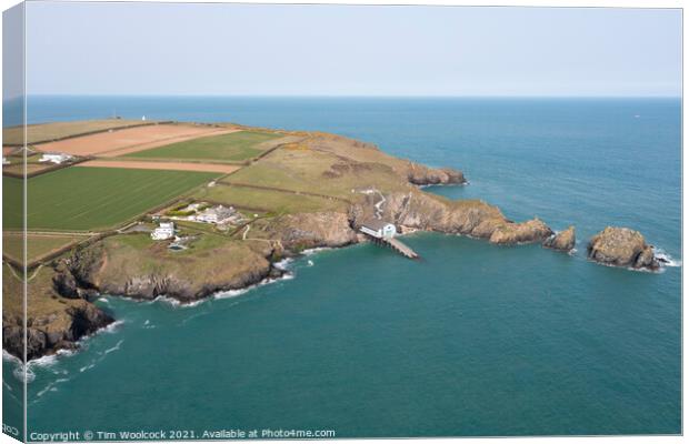 Aerial photograph of Padstow Lifeboat Station, near Padstow, Cor Canvas Print by Tim Woolcock